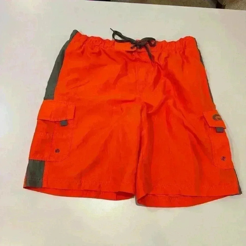 O’Rageous Orange and Gray Swim Trunks Size XL